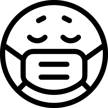 Black and white face mask icon symbol vector illustration in minimal simple style graphic design element for modern artwork clean outline sketch flat pictogram abstract template contour editable isolated digital png format for web ui