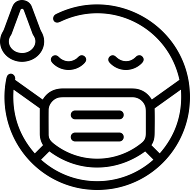 Black and white face mask icon symbol vector illustration in minimal simple style graphic design element for modern artwork clean outline sketch flat pictogram abstract template contour editable isolated digital png format for web ui