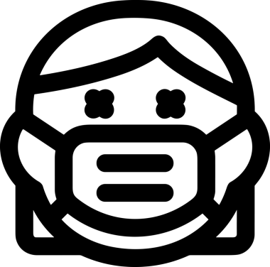 Black and white face mask icon symbol vector illustration in minimal simple style graphic design element for modern artwork clean outline sketch flat pictogram abstract template contour editable isolated digital png format for web ui