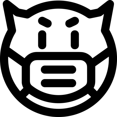 Black and white face mask icon symbol vector illustration in minimal simple style graphic design element for modern artwork clean outline sketch flat pictogram abstract template contour editable isolated digital png format for web ui