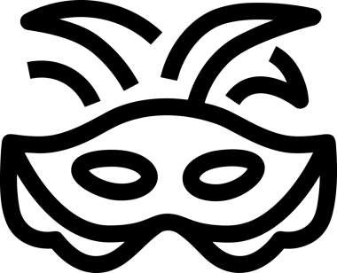 Black and white face mask icon symbol vector illustration in minimal simple style graphic design element for modern artwork clean outline sketch flat pictogram abstract template contour editable isolated digital png format for web ui