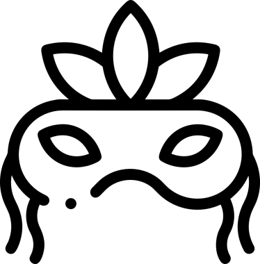 Black and white face mask icon symbol vector illustration in minimal simple style graphic design element for modern artwork clean outline sketch flat pictogram abstract template contour editable isolated digital png format for web ui