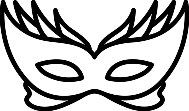 Black and white face mask icon symbol vector illustration in minimal simple style graphic design element for modern artwork clean outline sketch flat pictogram abstract template contour editable isolated digital png format for web ui