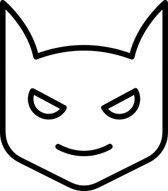 Black and white face mask icon symbol vector illustration in minimal simple style graphic design element for modern artwork clean outline sketch flat pictogram abstract template contour editable isolated digital png format for web ui