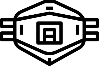 Black and white face mask icon symbol vector illustration in minimal simple style graphic design element for modern artwork clean outline sketch flat pictogram abstract template contour editable isolated digital png format for web ui