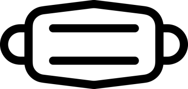 Black and white face mask icon symbol vector illustration in minimal simple style graphic design element for modern artwork clean outline sketch flat pictogram abstract template contour editable isolated digital png format for web ui