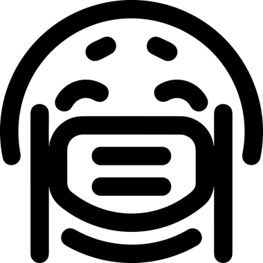 Black and white face mask icon symbol vector illustration in minimal simple style graphic design element for modern artwork clean outline sketch flat pictogram abstract template contour editable isolated digital png format for web ui