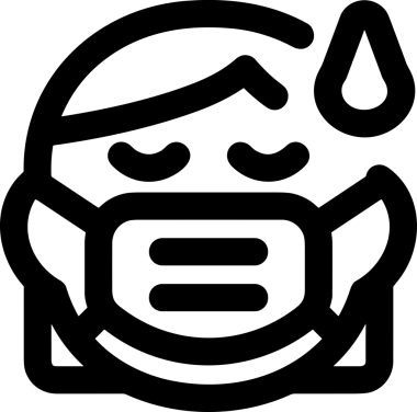 Black and white face mask icon symbol vector illustration in minimal simple style graphic design element for modern artwork clean outline sketch flat pictogram abstract template contour editable isolated digital png format for web ui