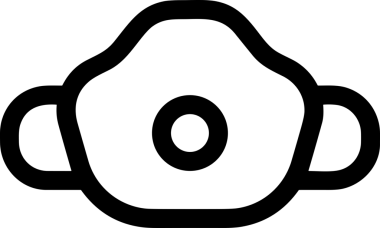 Black and white face mask icon symbol vector illustration in minimal simple style graphic design element for modern artwork clean outline sketch flat pictogram abstract template contour editable isolated digital png format for web ui