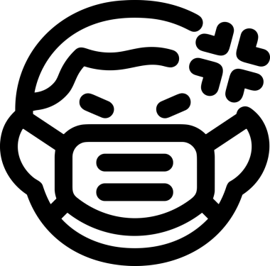 Black and white face mask icon symbol vector illustration in minimal simple style graphic design element for modern artwork clean outline sketch flat pictogram abstract template contour editable isolated digital png format for web ui