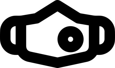 Black and white face mask icon symbol vector illustration in minimal simple style graphic design element for modern artwork clean outline sketch flat pictogram abstract template contour editable isolated digital png format for web ui