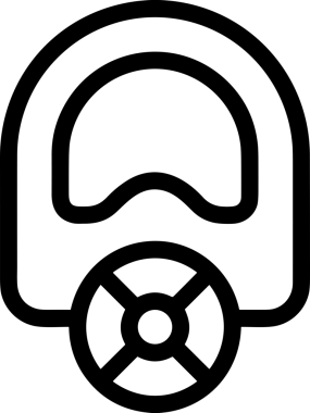 Black and white face mask icon symbol vector illustration in minimal simple style graphic design element for modern artwork clean outline sketch flat pictogram abstract template contour editable isolated digital png format for web ui