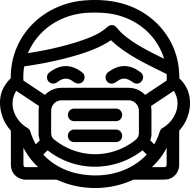 Black and white face mask icon symbol vector illustration in minimal simple style graphic design element for modern artwork clean outline sketch flat pictogram abstract template contour editable isolated digital png format for web ui