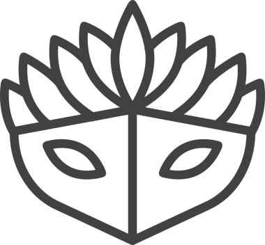 Black and white face mask icon symbol vector illustration in minimal simple style graphic design element for modern artwork clean outline sketch flat pictogram abstract template contour editable isolated digital png format for web ui