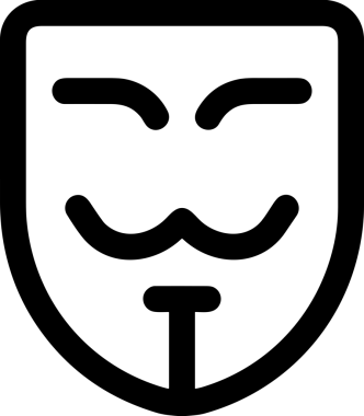 Black and white face mask icon symbol vector illustration in minimal simple style graphic design element for modern artwork clean outline sketch flat pictogram abstract template contour editable isolated digital png format for web ui