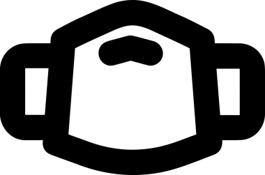 Black and white face mask icon symbol vector illustration in minimal simple style graphic design element for modern artwork clean outline sketch flat pictogram abstract template contour editable isolated digital png format for web ui