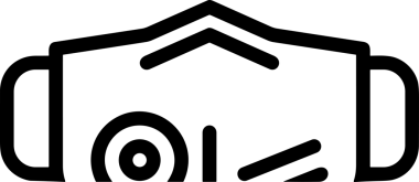 Black and white face mask icon symbol vector illustration in minimal simple style graphic design element for modern artwork clean outline sketch flat pictogram abstract template contour editable isolated digital png format for web ui