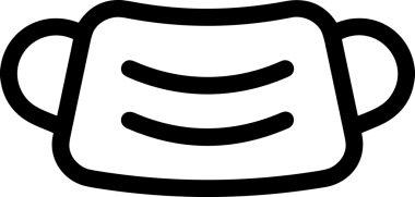 Black and white face mask icon symbol vector illustration in minimal simple style graphic design element for modern artwork clean outline sketch flat pictogram abstract template contour editable isolated digital png format for web ui