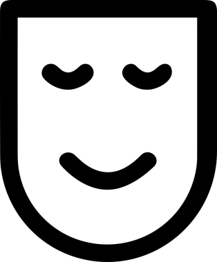 Black and white face mask icon symbol vector illustration in minimal simple style graphic design element for modern artwork clean outline sketch flat pictogram abstract template contour editable isolated digital png format for web ui