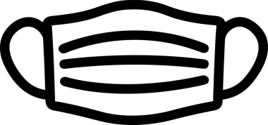 Black and white face mask icon symbol vector illustration in minimal simple style graphic design element for modern artwork clean outline sketch flat pictogram abstract template contour editable isolated digital png format for web ui