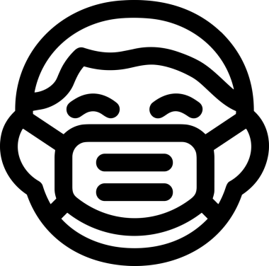 Black and white face mask icon symbol vector illustration in minimal simple style graphic design element for modern artwork clean outline sketch flat pictogram abstract template contour editable isolated digital png format for web ui