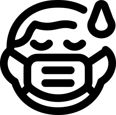 Black and white face mask icon symbol vector illustration in minimal simple style graphic design element for modern artwork clean outline sketch flat pictogram abstract template contour editable isolated digital png format for web ui