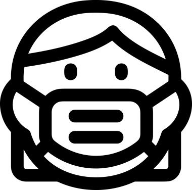 Black and white face mask icon symbol vector illustration in minimal simple style graphic design element for modern artwork clean outline sketch flat pictogram abstract template contour editable isolated digital png format for web ui