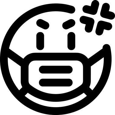 Black and white face mask icon symbol vector illustration in minimal simple style graphic design element for modern artwork clean outline sketch flat pictogram abstract template contour editable isolated digital png format for web ui