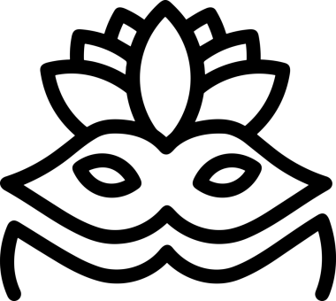 Black and white face mask icon symbol vector illustration in minimal simple style graphic design element for modern artwork clean outline sketch flat pictogram abstract template contour editable isolated digital png format for web ui