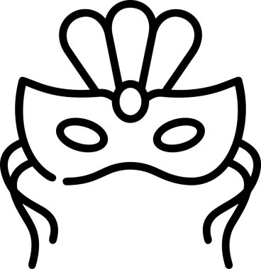 Black and white face mask icon symbol vector illustration in minimal simple style graphic design element for modern artwork clean outline sketch flat pictogram abstract template contour editable isolated digital png format for web ui