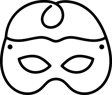 Black and white face mask icon symbol vector illustration in minimal simple style graphic design element for modern artwork clean outline sketch flat pictogram abstract template contour editable isolated digital png format for web ui