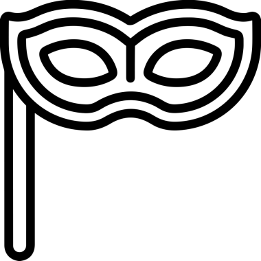 Black and white face mask icon symbol vector illustration in minimal simple style graphic design element for modern artwork clean outline sketch flat pictogram abstract template contour editable isolated digital png format for web ui