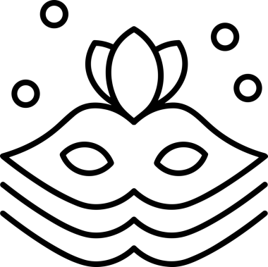 Black and white face mask icon symbol vector illustration in minimal simple style graphic design element for modern artwork clean outline sketch flat pictogram abstract template contour editable isolated digital png format for web ui