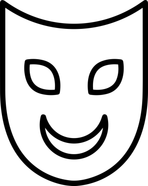 Black and white face mask icon symbol vector illustration in minimal simple style graphic design element for modern artwork clean outline sketch flat pictogram abstract template contour editable isolated digital png format for web ui