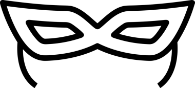 Black and white face mask icon symbol vector illustration in minimal simple style graphic design element for modern artwork clean outline sketch flat pictogram abstract template contour editable isolated digital png format for web ui