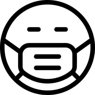 Black and white face mask icon symbol vector illustration in minimal simple style graphic design element for modern artwork clean outline sketch flat pictogram abstract template contour editable isolated digital png format for web ui