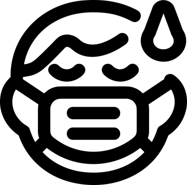 Black and white face mask icon symbol vector illustration in minimal simple style graphic design element for modern artwork clean outline sketch flat pictogram abstract template contour editable isolated digital png format for web ui