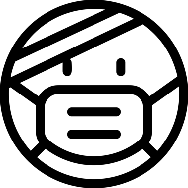 Black and white face mask icon symbol vector illustration in minimal simple style graphic design element for modern artwork clean outline sketch flat pictogram abstract template contour editable isolated digital png format for web ui