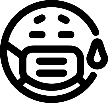 Black and white face mask icon symbol vector illustration in minimal simple style graphic design element for modern artwork clean outline sketch flat pictogram abstract template contour editable isolated digital png format for web ui