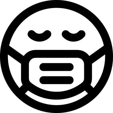 Black and white face mask icon symbol vector illustration in minimal simple style graphic design element for modern artwork clean outline sketch flat pictogram abstract template contour editable isolated digital png format for web ui