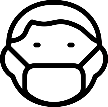 Black and white face mask icon symbol vector illustration in minimal simple style graphic design element for modern artwork clean outline sketch flat pictogram abstract template contour editable isolated digital png format for web ui