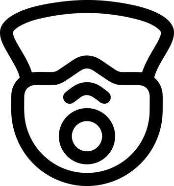Black and white face mask icon symbol vector illustration in minimal simple style graphic design element for modern artwork clean outline sketch flat pictogram abstract template contour editable isolated digital png format for web ui