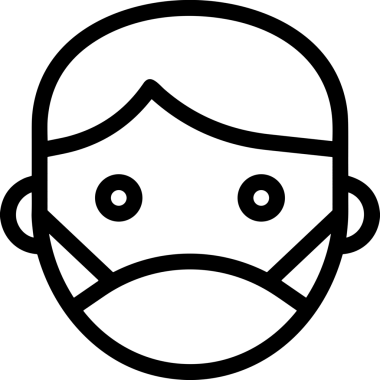 Black and white face mask icon symbol vector illustration in minimal simple style graphic design element for modern artwork clean outline sketch flat pictogram abstract template contour editable isolated digital png format for web ui