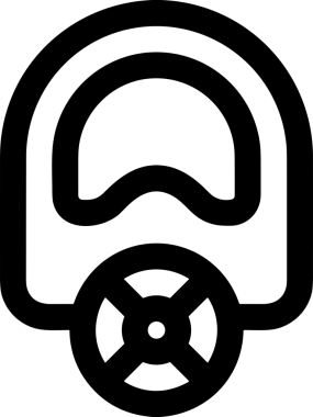 Black and white face mask icon symbol vector illustration in minimal simple style graphic design element for modern artwork clean outline sketch flat pictogram abstract template contour editable isolated digital png format for web ui