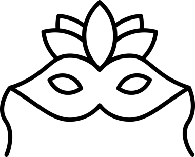 Black and white face mask icon symbol vector illustration in minimal simple style graphic design element for modern artwork clean outline sketch flat pictogram abstract template contour editable isolated digital png format for web ui