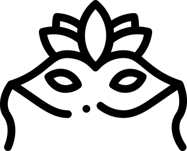 Black and white face mask icon symbol vector illustration in minimal simple style graphic design element for modern artwork clean outline sketch flat pictogram abstract template contour editable isolated digital png format for web ui