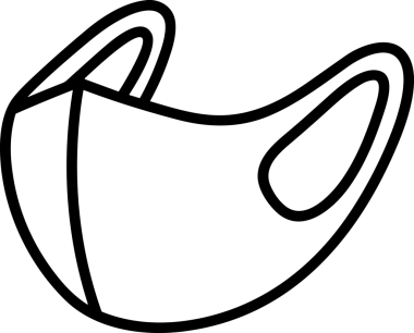 Black and white face mask icon symbol vector illustration in minimal simple style graphic design element for modern artwork clean outline sketch flat pictogram abstract template contour editable isolated digital png format for web ui