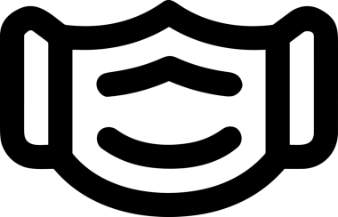 Black and white face mask icon symbol vector illustration in minimal simple style graphic design element for modern artwork clean outline sketch flat pictogram abstract template contour editable isolated digital png format for web ui