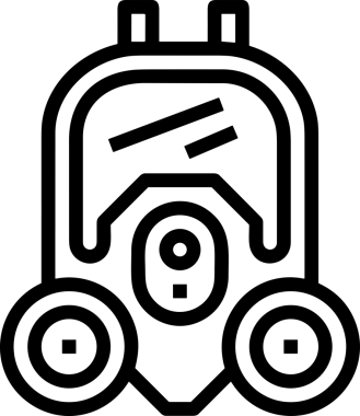 Black and white face mask icon symbol vector illustration in minimal simple style graphic design element for modern artwork clean outline sketch flat pictogram abstract template contour editable isolated digital png format for web ui