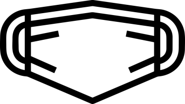 Black and white face mask icon symbol vector illustration in minimal simple style graphic design element for modern artwork clean outline sketch flat pictogram abstract template contour editable isolated digital png format for web ui